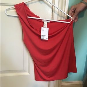 One shoulder red top from H&M